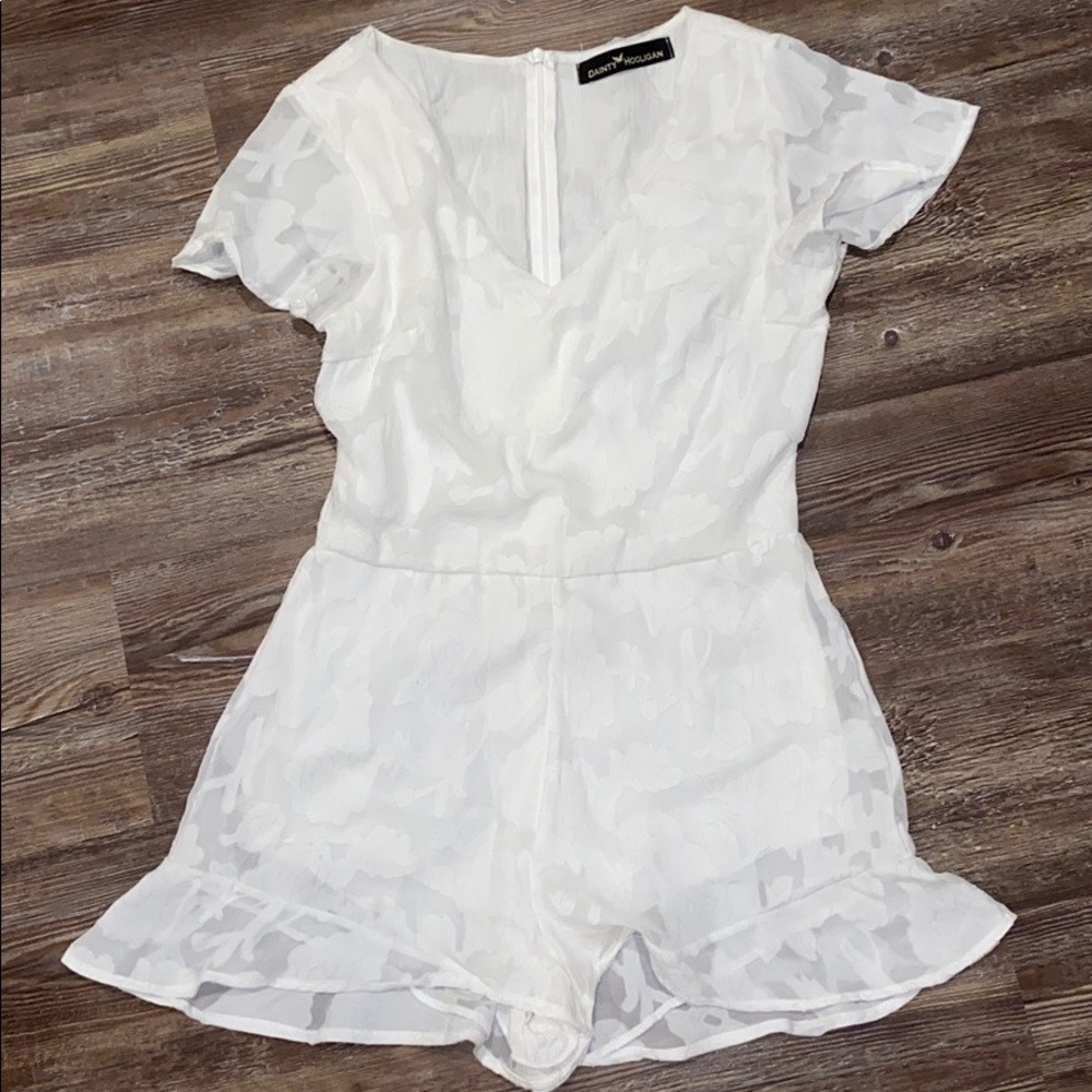 White Flowery Romper